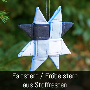 Faltstern aus Stoffresten fr Weihnachten - Gratis Nhanleitung