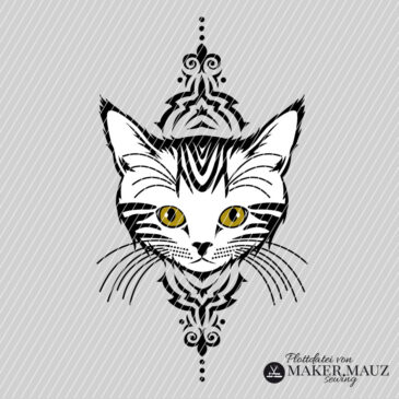 Plotterdatei Katze Katzenkopf Ornamental