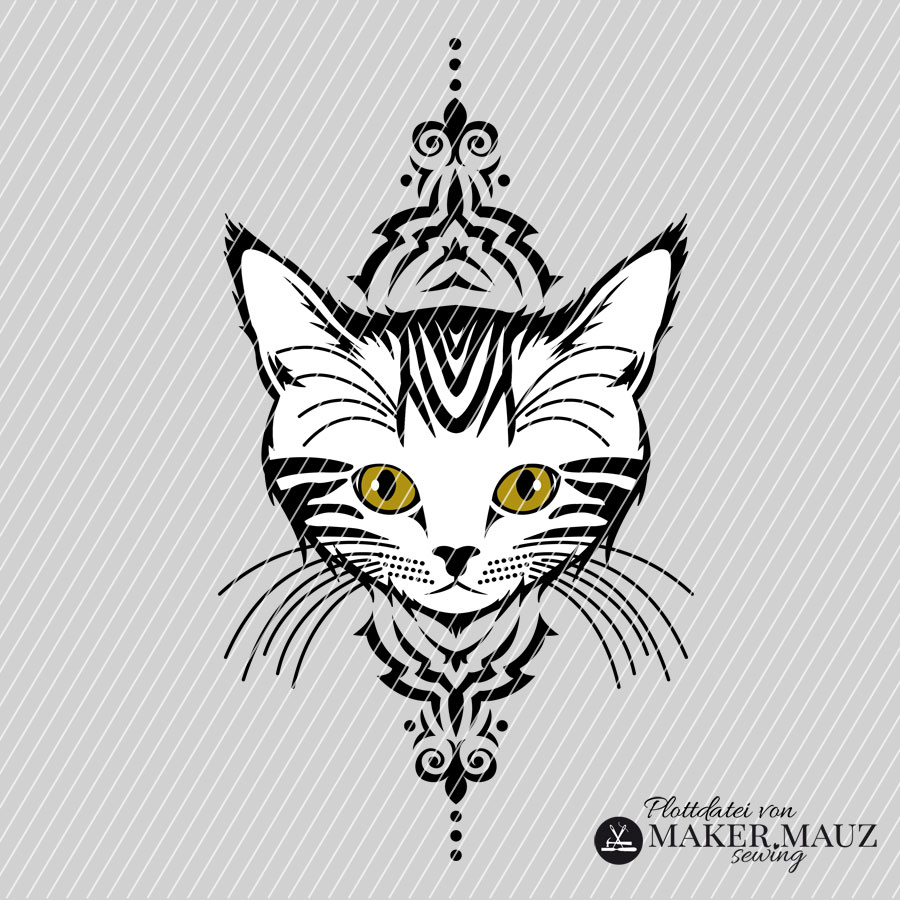 Plotterdatei Katze Katzenkopf Ornamental