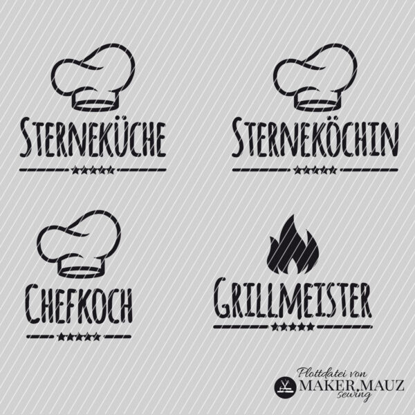Plotterdatei Kochen Sterneküche Sterneköchin Chefkochh Grillmeister Titelbild Plotterdatei Kochen Sterneküche Sterneköchin Chefkochh Grillmeister