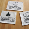 Etiketten mit der Plotterdatei Kochen Grillmeister, Sterneköching, Chefkoch geplottet Plotterdatei Kochen Sterneküche Sterneköchin Chefkochh Grillmeister