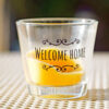 Plotterdatei Welcome Home auf Teelicht Glas geplottet Plotterdatei Welcome Home
