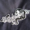 Probegeplottet Plotterdatei La Catrina auf Stoff Plotterdatei La Catrina Totenkopf Lady Mexiko Horror Gothic