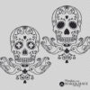 Plotterdatei Rockabilly Skull Totenkopf mit Schwalben mit zwei verschiedenen Nasen und Augen Varianten Plotterdatei Rockabilly Skull Totenkopf mit Schwalben
