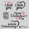 Plotterdateie zum Valentinstag mit Schriftzügen wie i love you, Alles gute zum Valentinstag, Happy Valentinse´s Day Plotterdateien zum Valentinstag