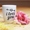 Schriftzug I love you zum selber plotten hier am Beispiel einer Tasse Plotterdateie zum Valentinstag