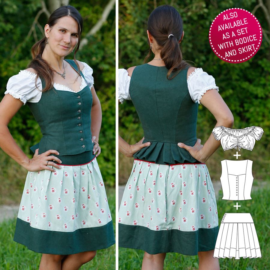 Sewing pattern blouse dirndl additional