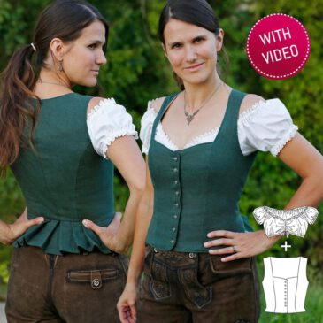 Sewing pattern traditional bodice blouse dirndl title
