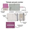 Sewing pattern diaper bag mia details
