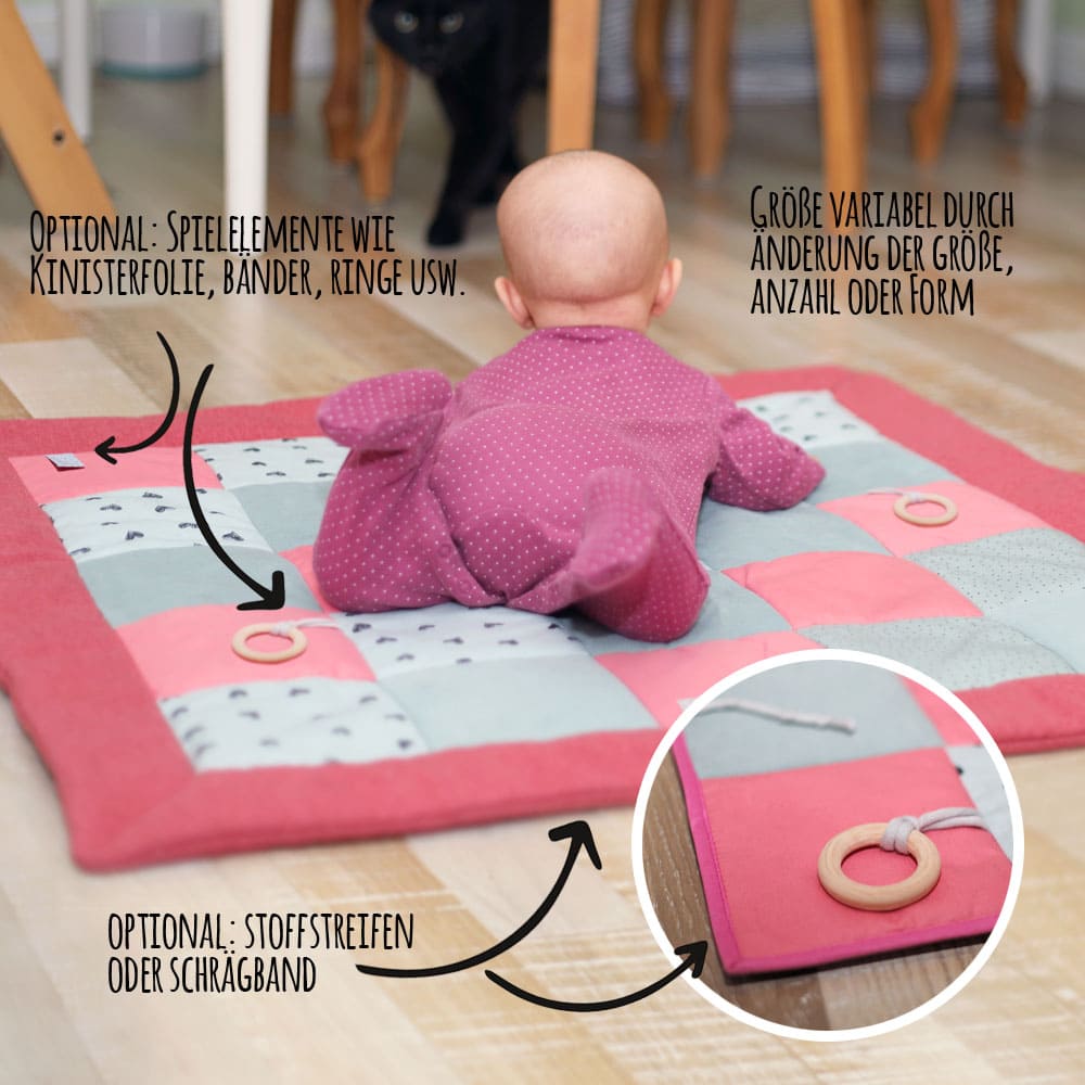 Nähanleitung Patchworkdecke Krabbeldecke