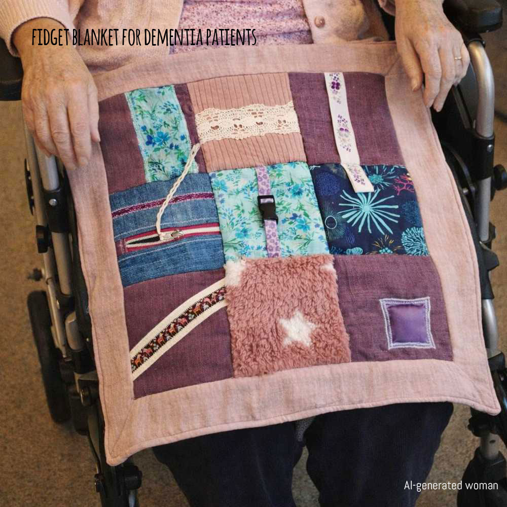 Patchwork fidget blanket for dementia sewing instruction