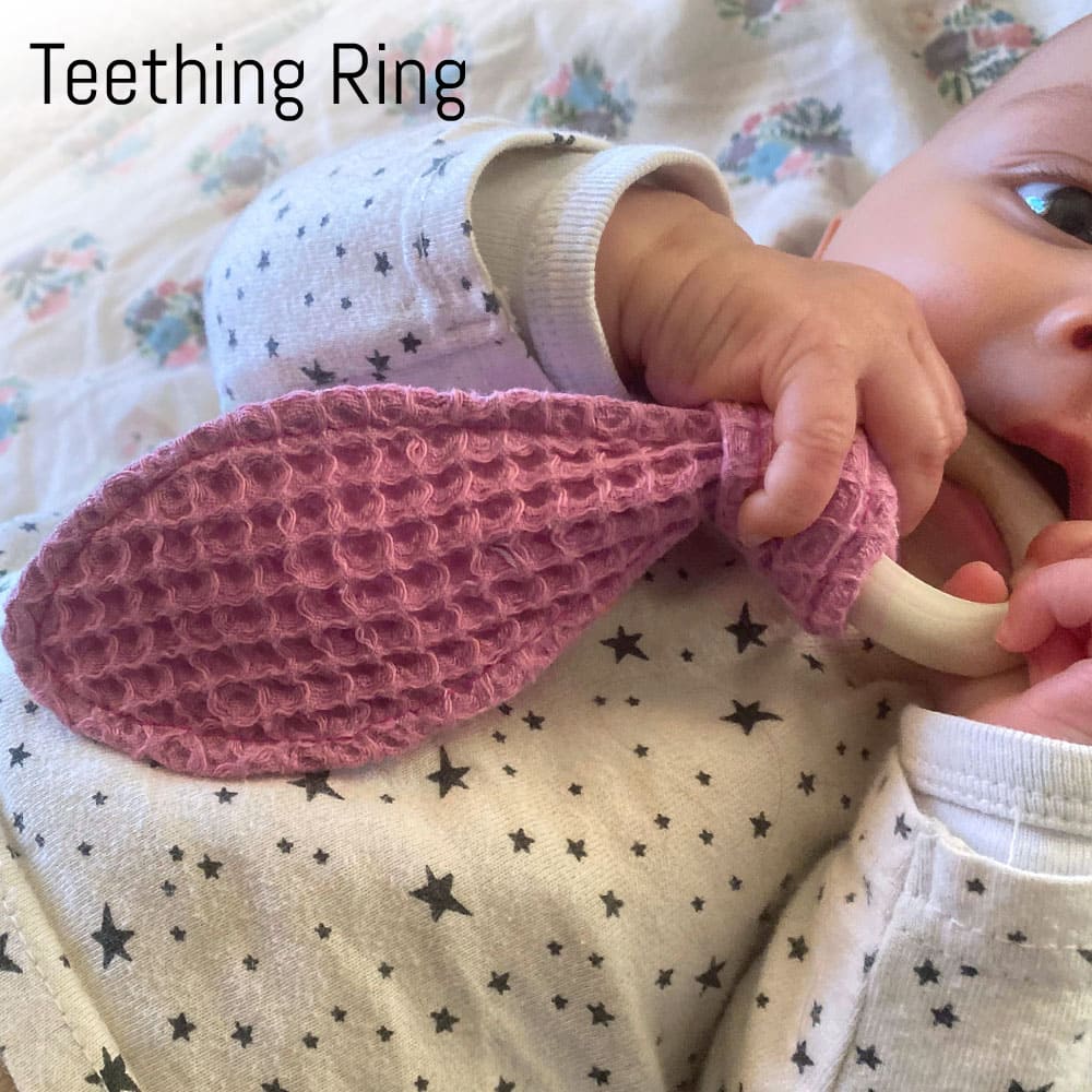 Sewing instructions Gift ideas set_Baby teething ring Pacifier chain Crinkle cloth