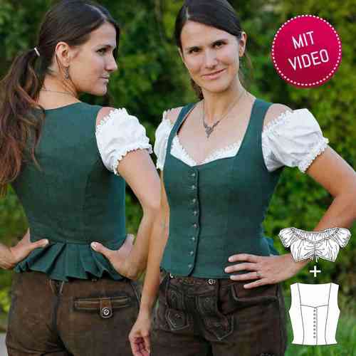 Schnittmuster Trachtenmieder Susal + Dirndl-Bluse von Maker Mauz Sewing